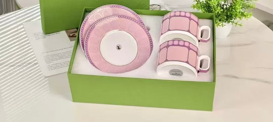 Swarovski tea set of two cups